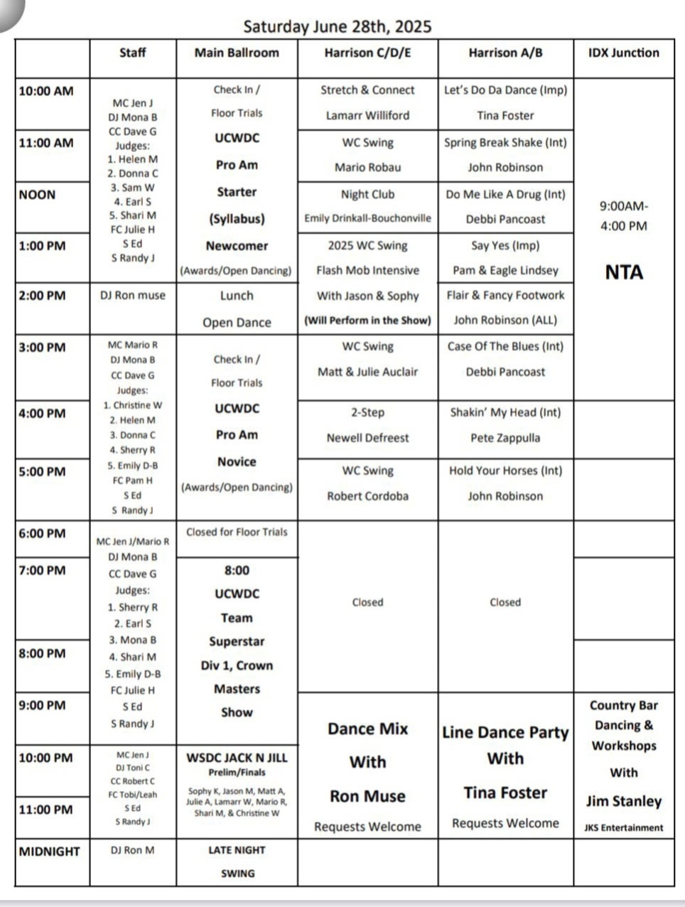 IDX 2025 Tentative Schedule (page 3)